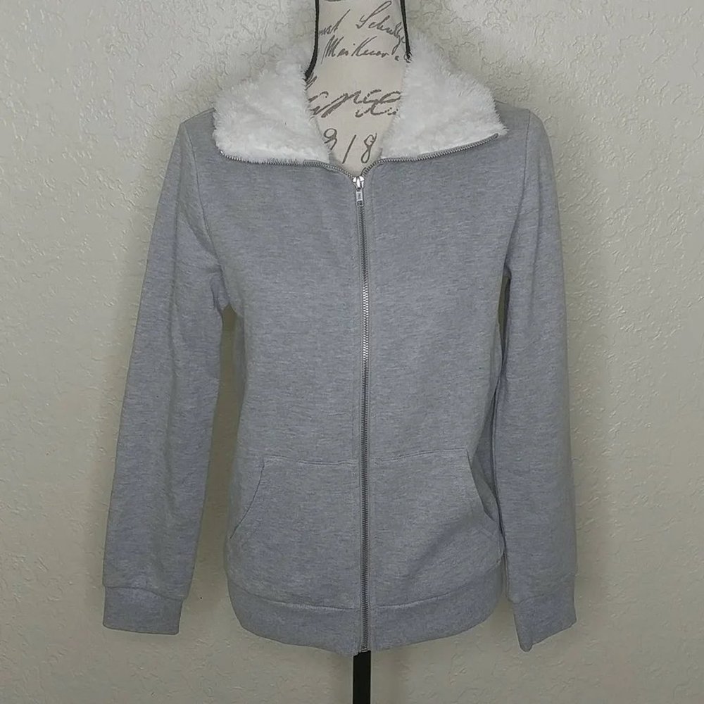 Forever 21 Zip Front Jacket Gray Size S